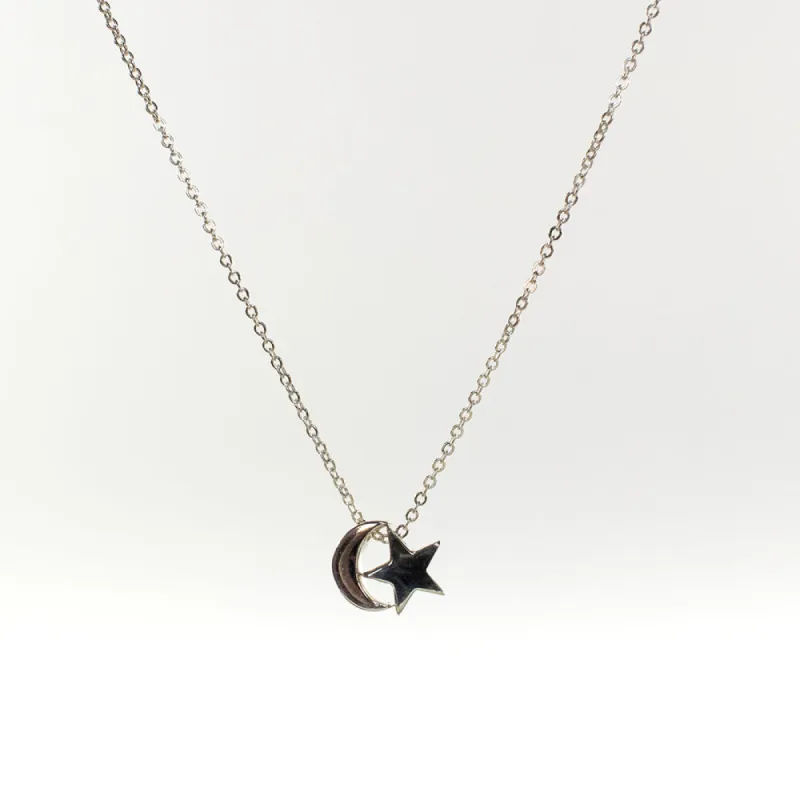 Silver Moon & Star Necklace sold by Silver Lotus
