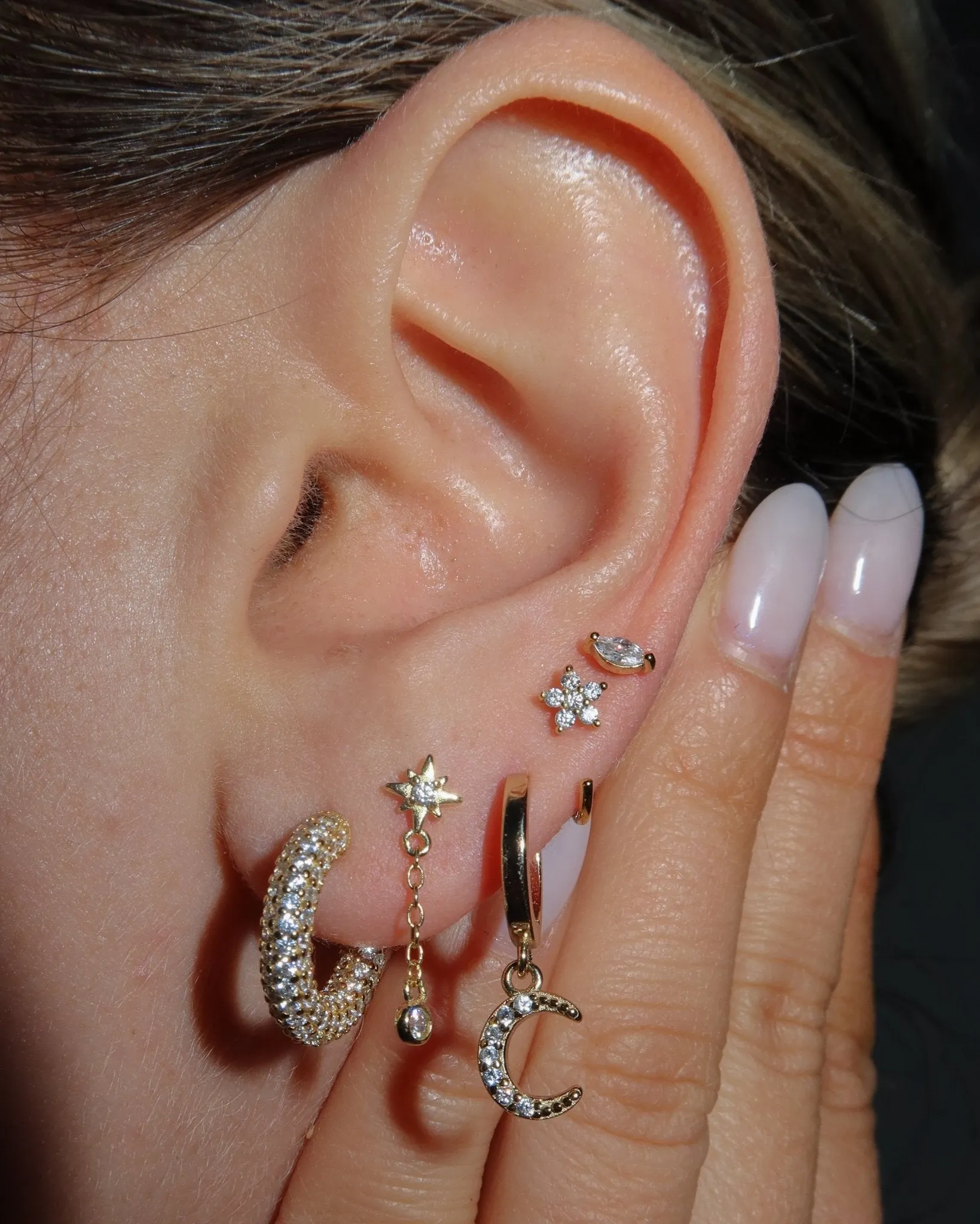Celeste Pull Through Hoop Style Earrings sold by Silver Lotus product image thumbnail 2