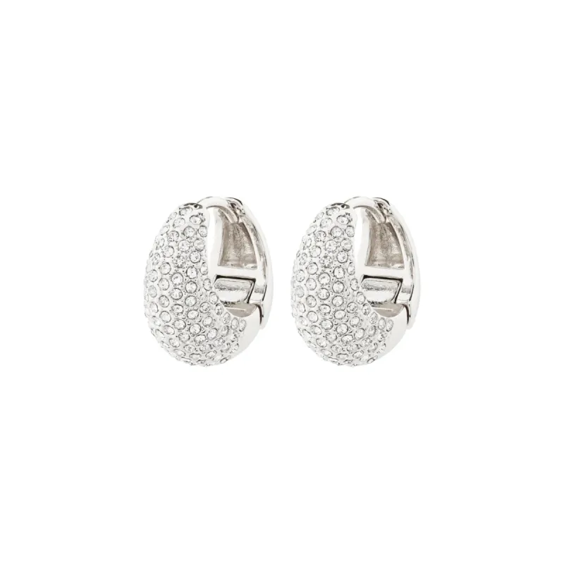 Focus Silver Plated Crystal Hoops sold by Silver Lotus