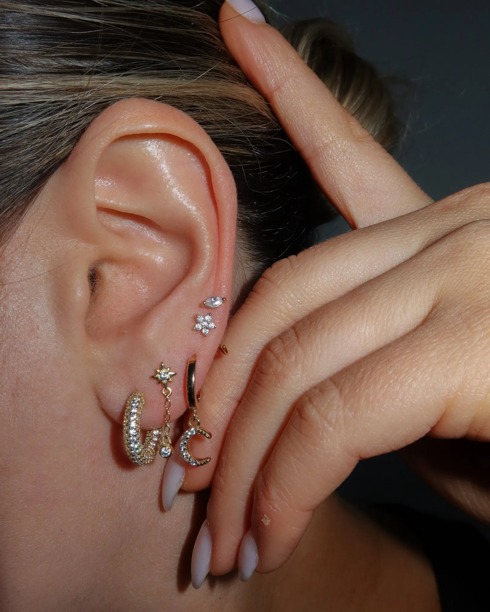 Celeste Pull Through Hoop Style Earrings sold by Silver Lotus product image thumbnail 3