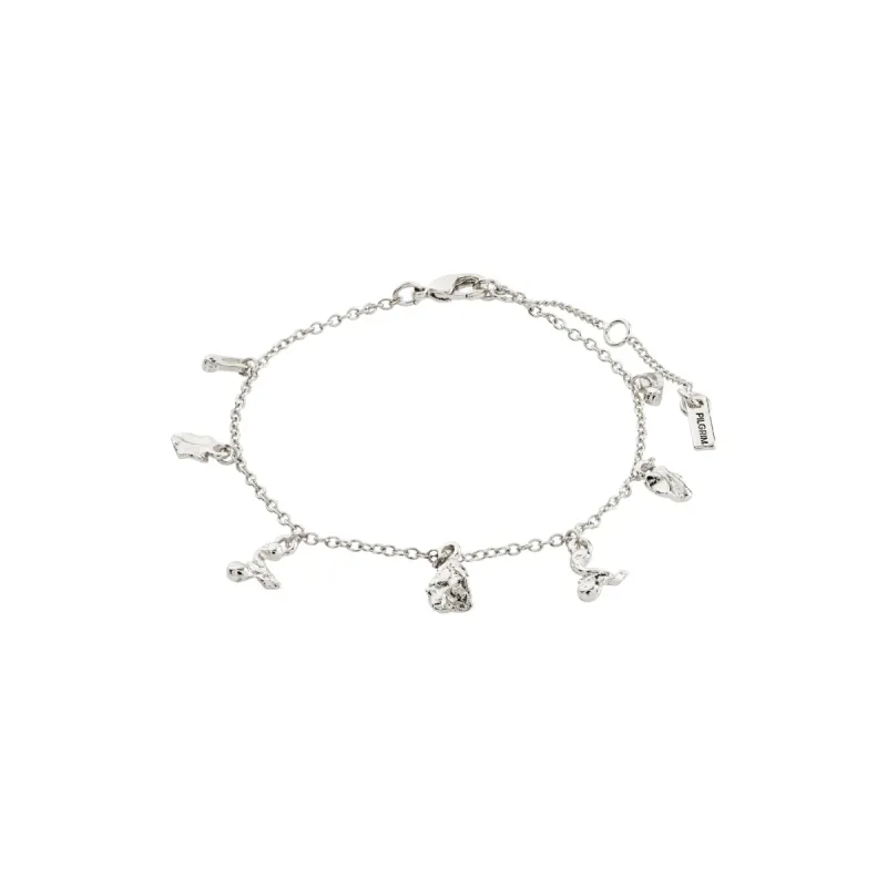 Peace Organic Silver Plated Charm Bracelet sold by Silver Lotus