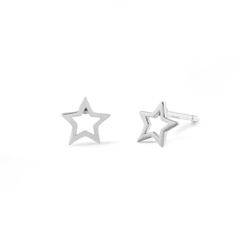 Silver Cutout Star Studs sold by Silver Lotus