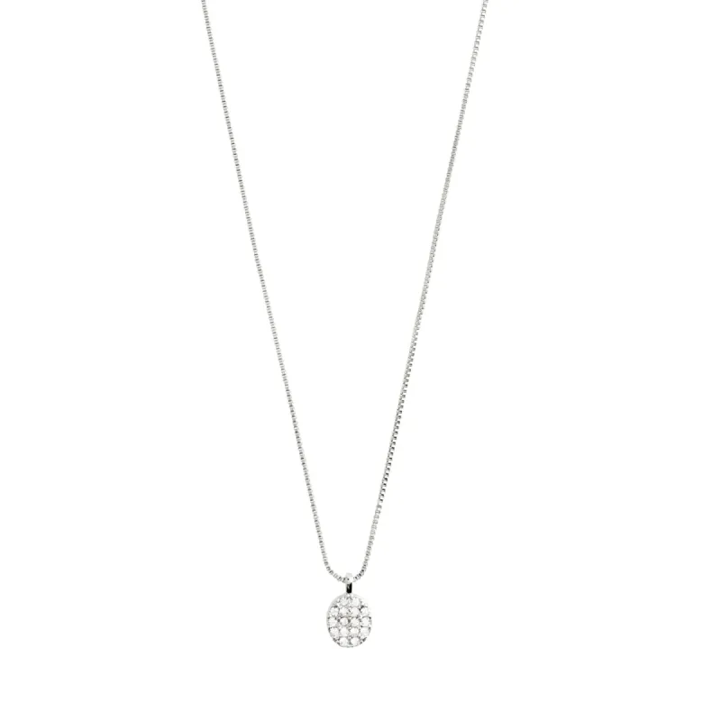 Beat Silver Plated Crystal Coin Necklace sold by Silver Lotus