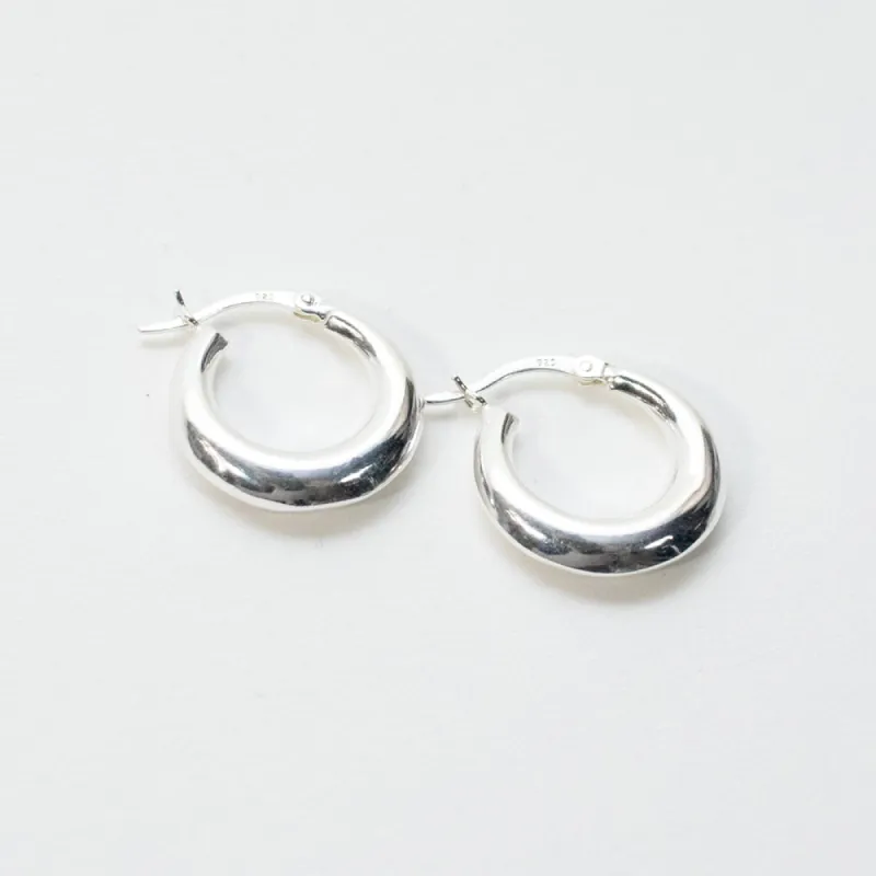 Silver Puffy Round Shaped Hoops sold by Silver Lotus