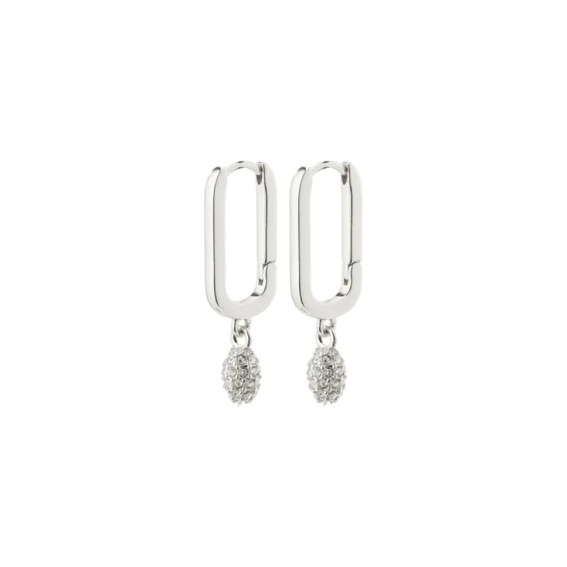 Blink Silver Plated Square Crystal Hoops sold by Silver Lotus