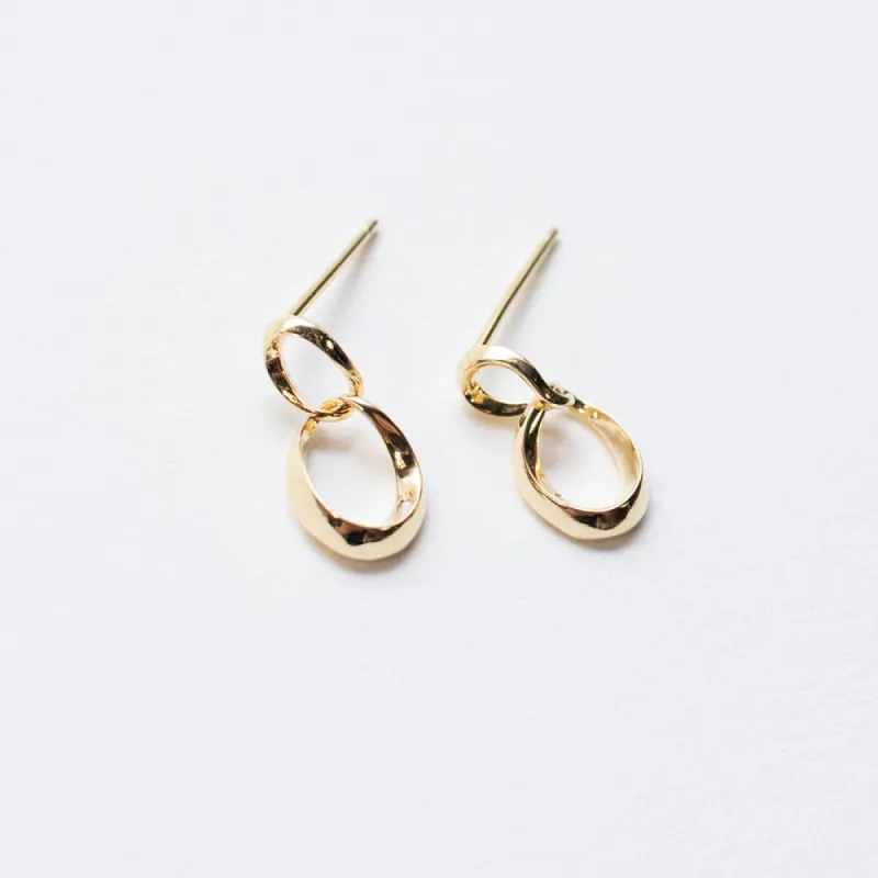 Gold Plated Twisted Infinity Shaped Studs sold by Silver Lotus