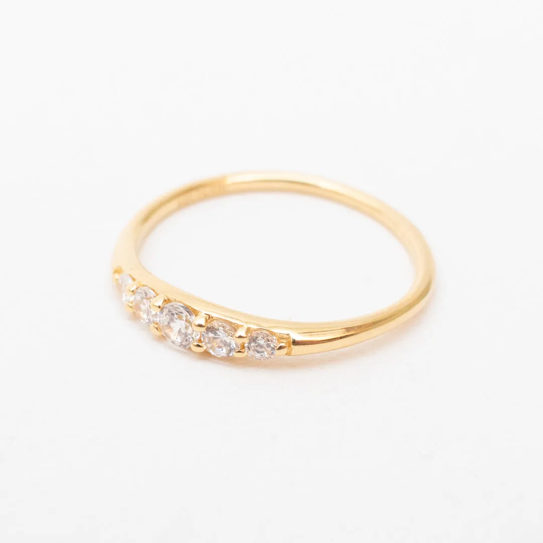 Gold Vermeil Tapered CZ Band sold by Silver Lotus