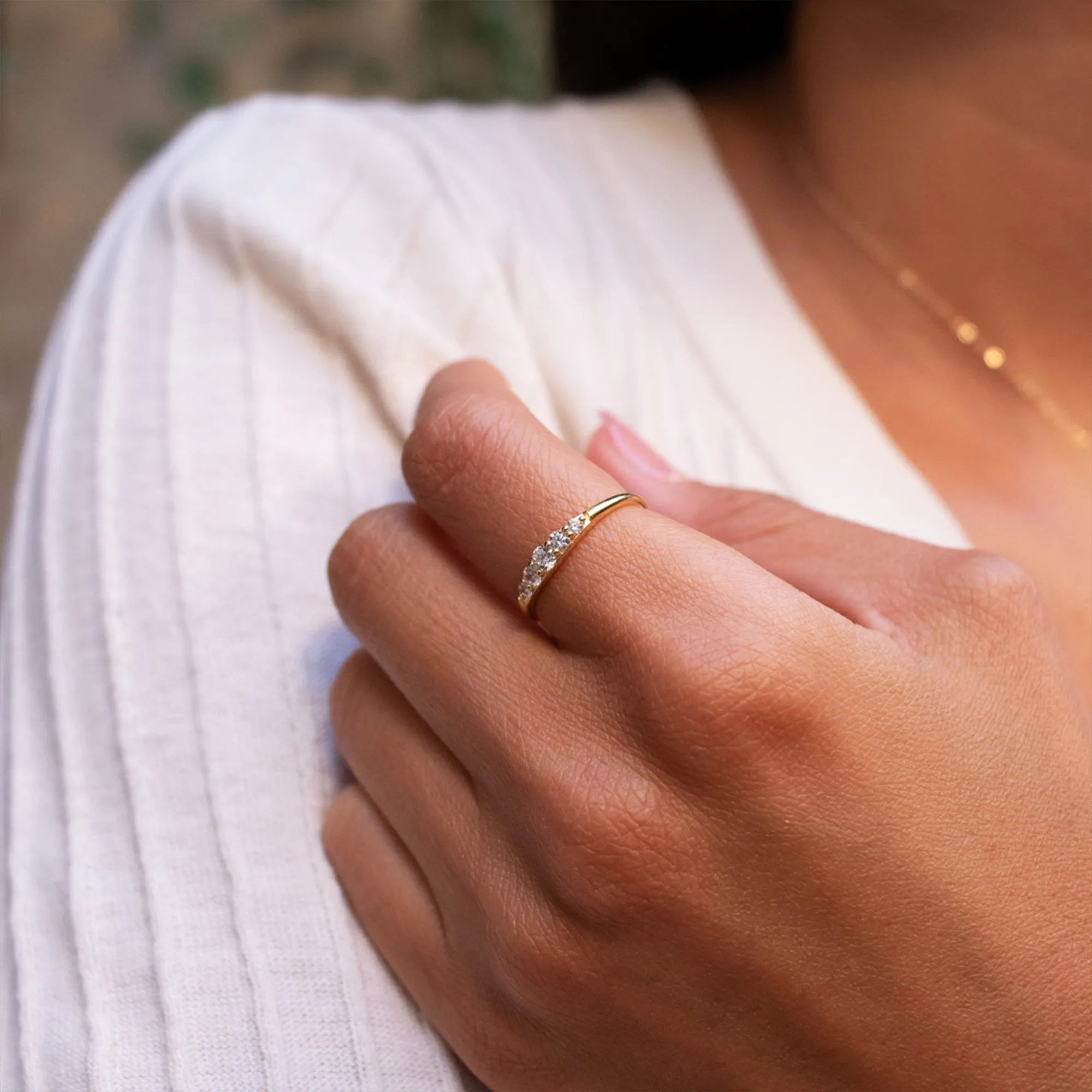 Gold Vermeil Tapered CZ Band sold by Silver Lotus product image thumbnail 2