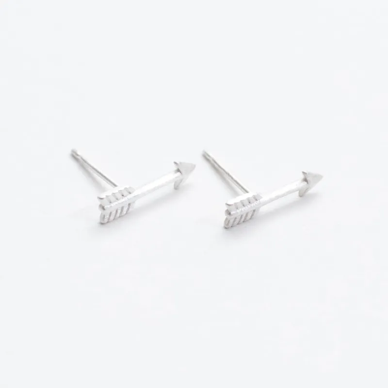 Brushed Silver Arrow Studs sold by Silver Lotus