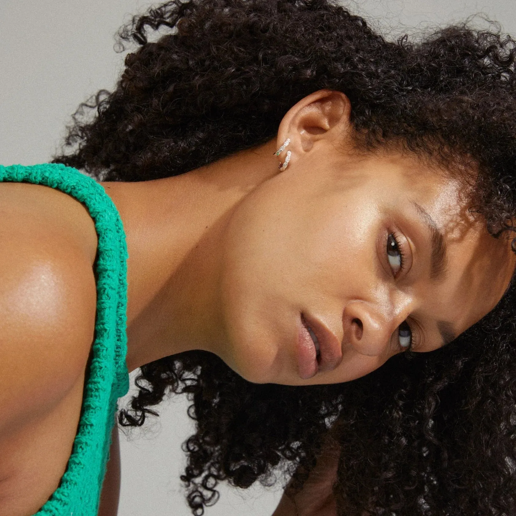 Ezo Twirled Small Silver Plated Crystal Hoops sold by Silver Lotus product image thumbnail 2