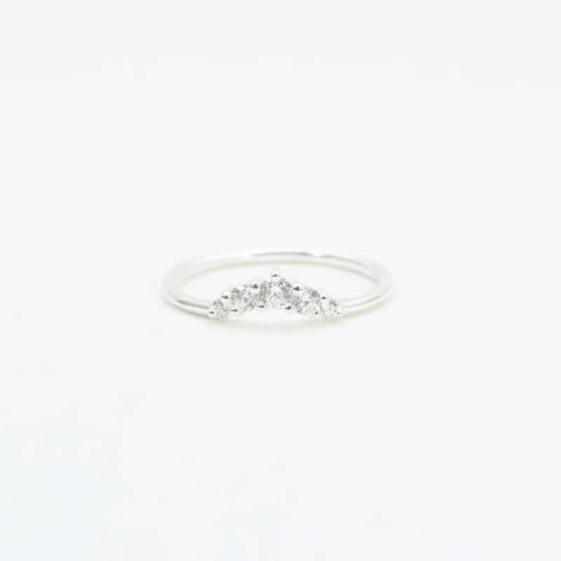 Silver Vintage CZ Arc Ring sold by Silver Lotus