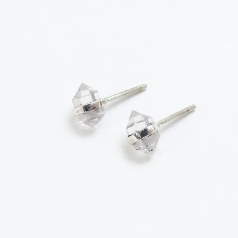 Silver Rose Quartz Wrap Studs sold by Silver Lotus