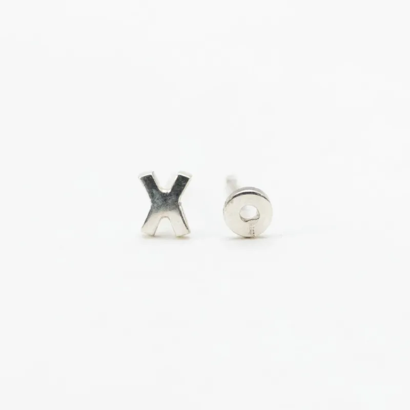Silver Tiny XO Studs sold by Silver Lotus