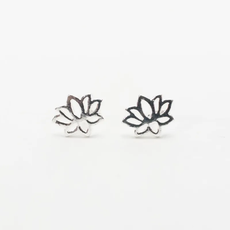 Silver Mini Cutout Lotus Studs sold by Silver Lotus