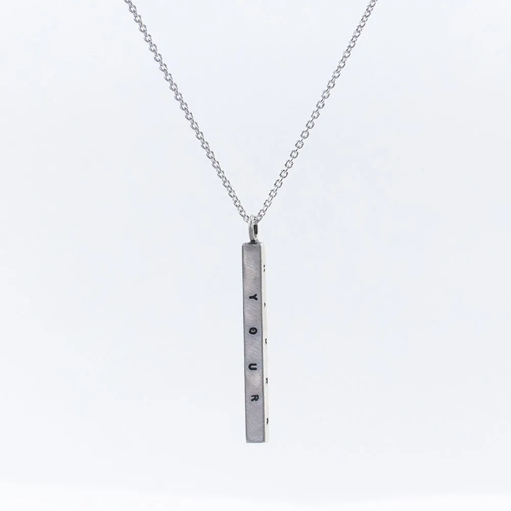 Medium Letter Pressed Bar Necklace sold by Silver Lotus
