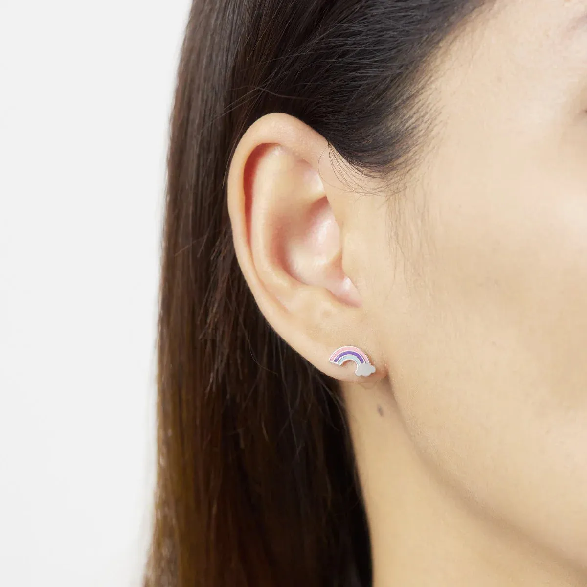 Silver Enamel Rainbow Studs sold by Silver Lotus product image thumbnail 2