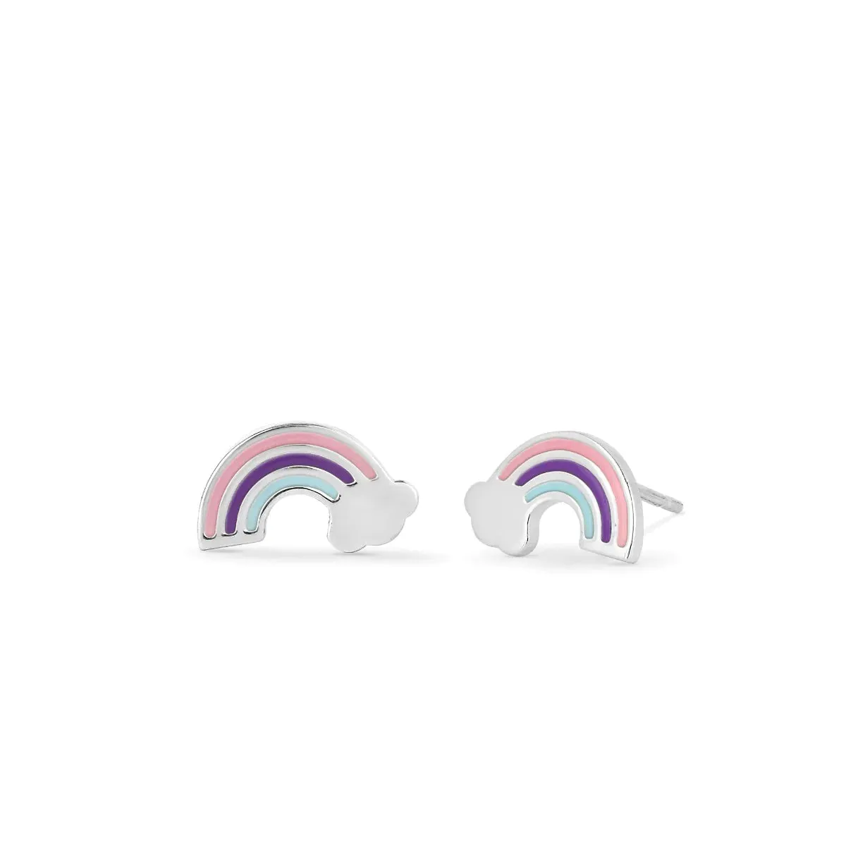 Silver Enamel Rainbow Studs sold by Silver Lotus