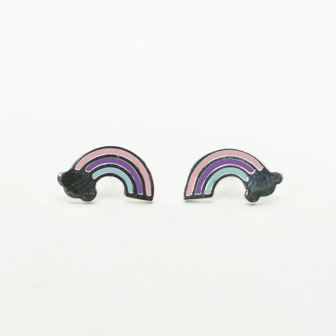 Silver Enamel Rainbow Studs sold by Silver Lotus product image thumbnail 3