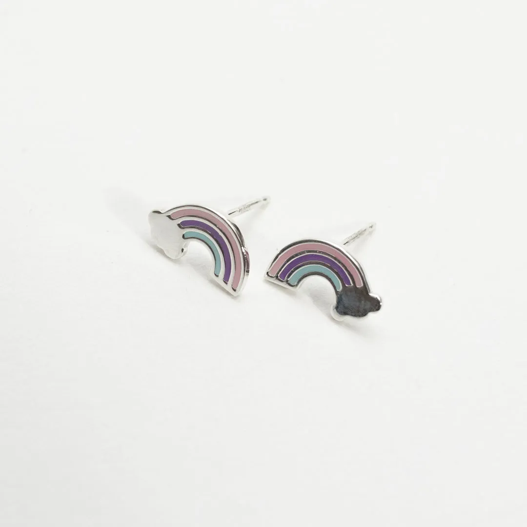 Silver Enamel Rainbow Studs sold by Silver Lotus product image thumbnail 4