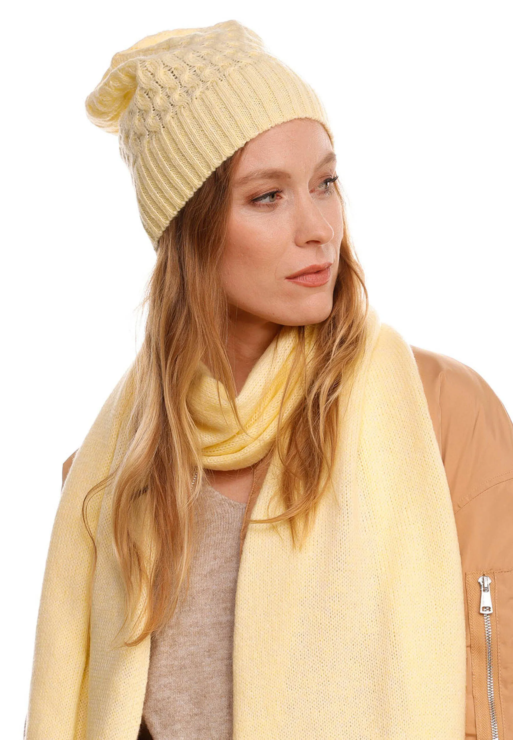 Cable Knit Melange Hat sold by Silver Lotus product image thumbnail 2