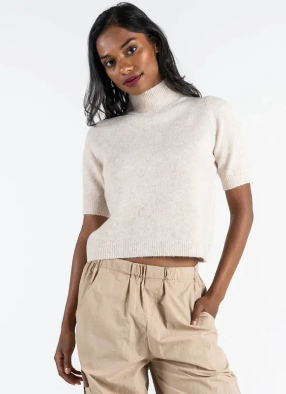 Short Sleeve Mock Neck Sweater sold by Silver Lotus