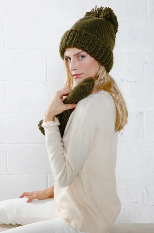 Hand Knit Basic Pom Pom Hat sold by Silver Lotus
