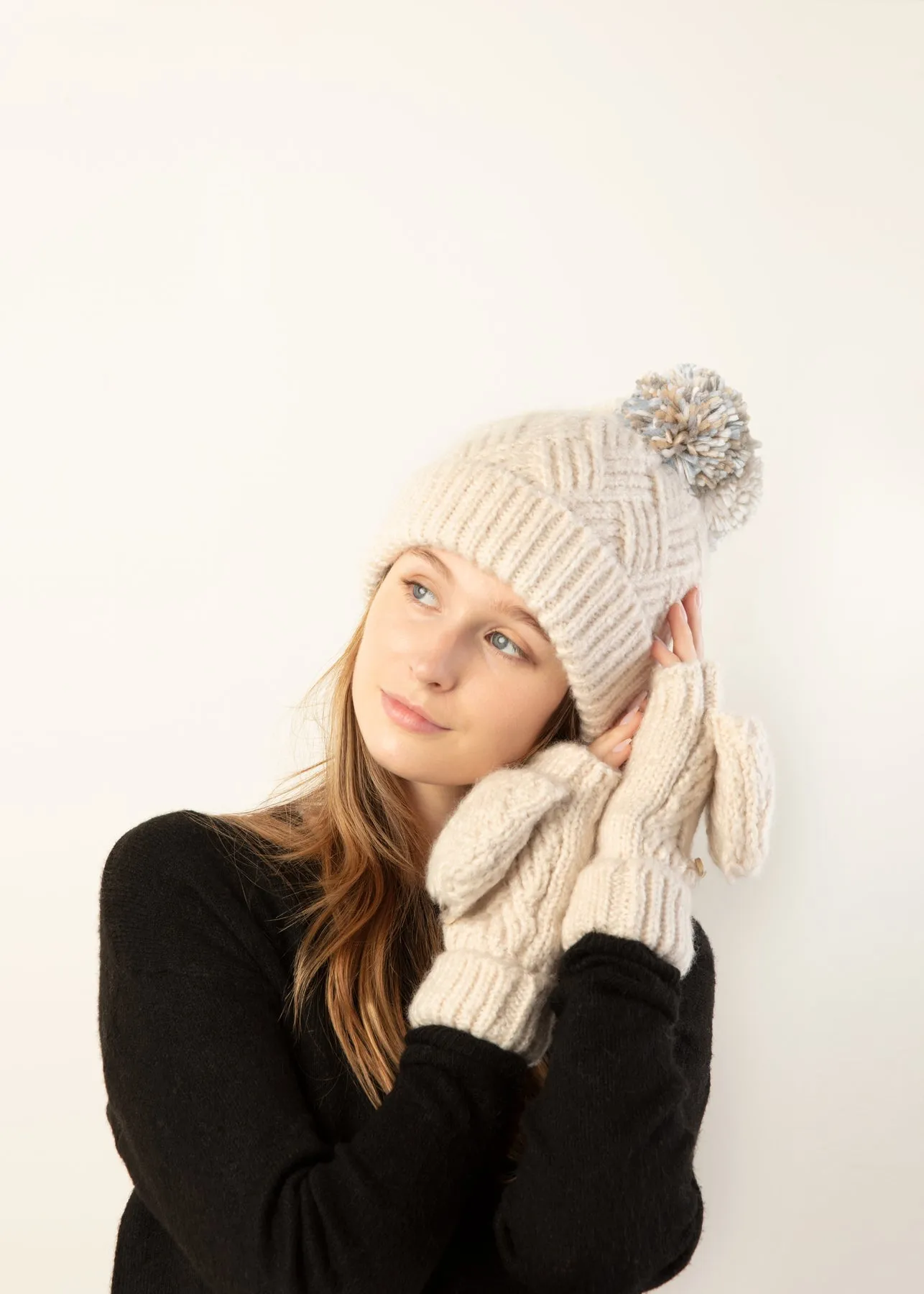 Triple Pom Pom Hat sold by Silver Lotus product image thumbnail 3