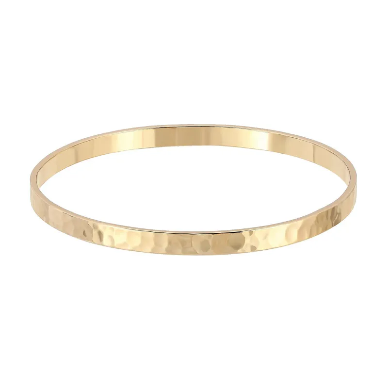 Gold Plated Hammered Bangle sold by Silver Lotus