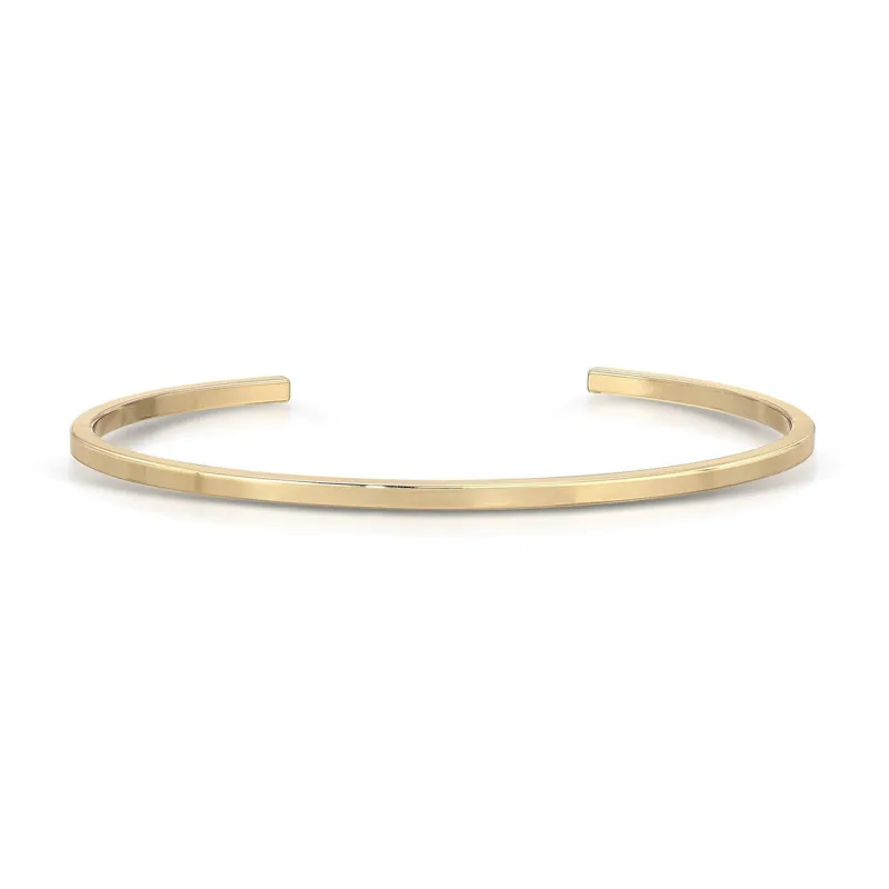 Gold Plated Simple Thin Square Cuff sold by Silver Lotus
