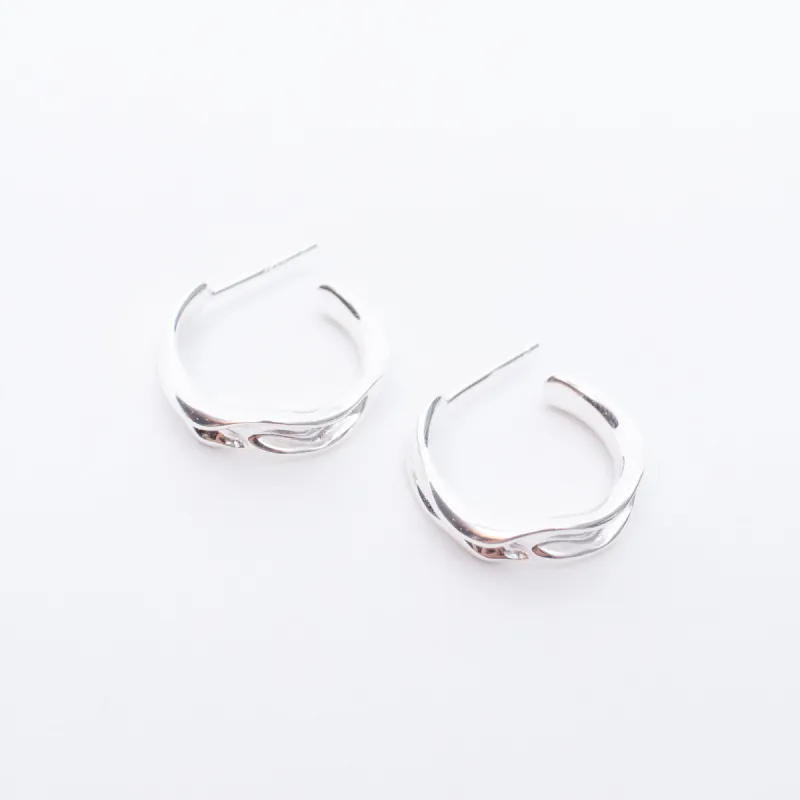 Silver Ridged Hoops sold by Silver Lotus