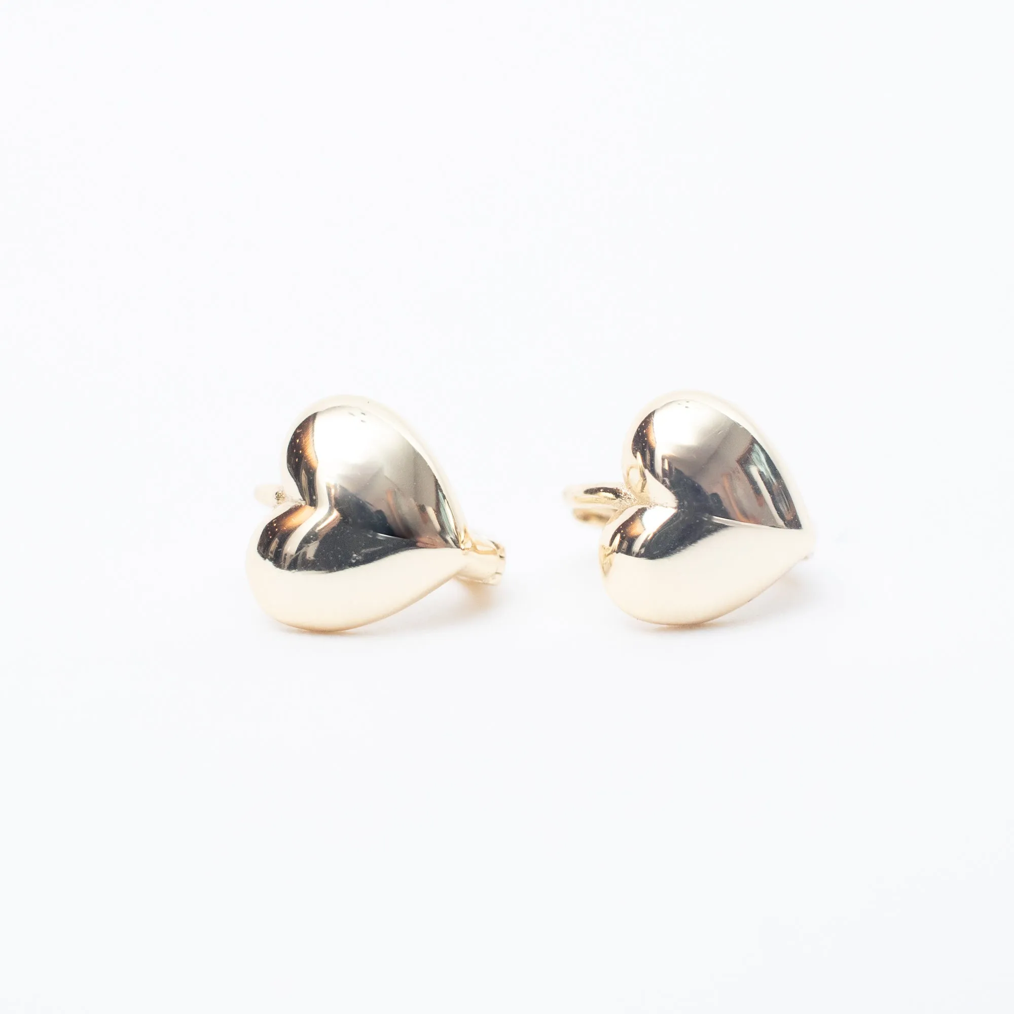 Gold Vermeil Puffy Heart Huggies sold by Silver Lotus product image thumbnail 3