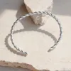 Sterling Silver Twisted Rope Open Cuff sold by Silver Lotus