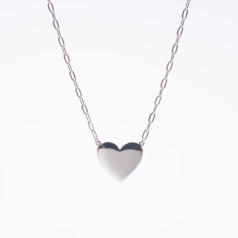 Silver Cutout Flat Heart Necklace sold by Silver Lotus