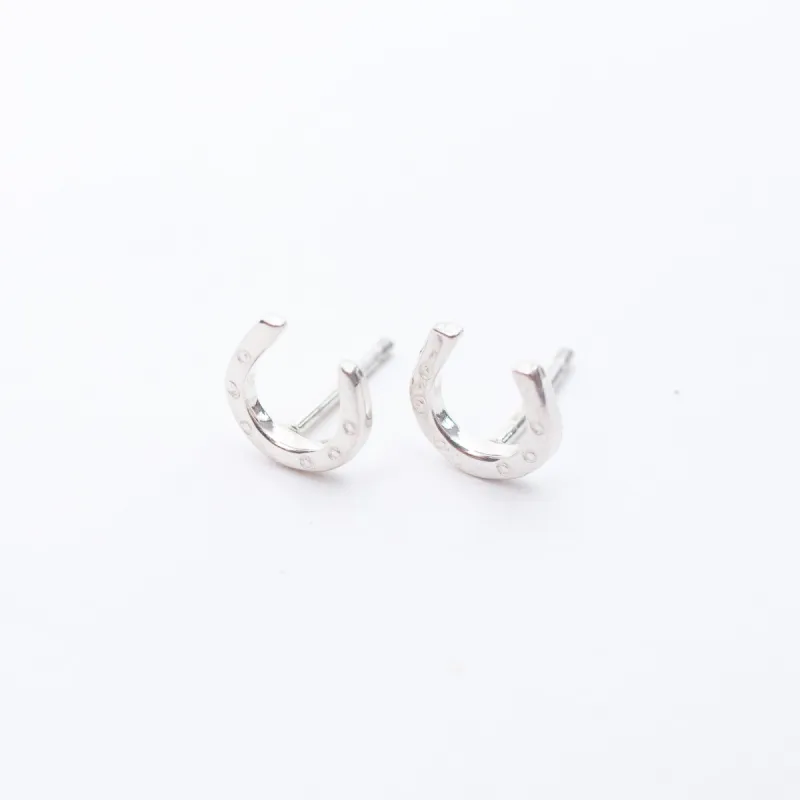 Small Silver Horseshoe Studs sold by Silver Lotus