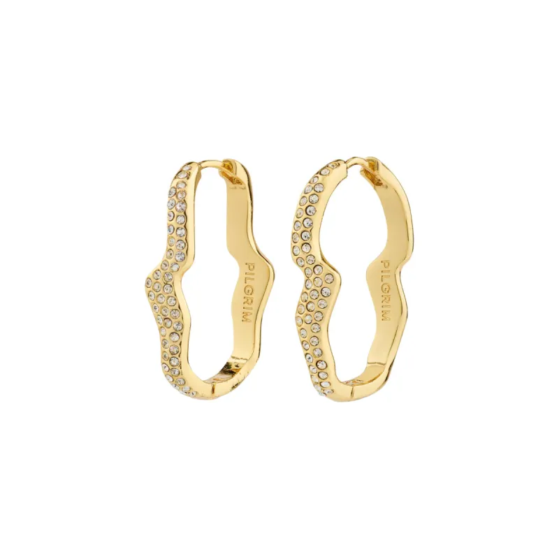 Connect Gold Plated Crystal Hoops sold by Silver Lotus