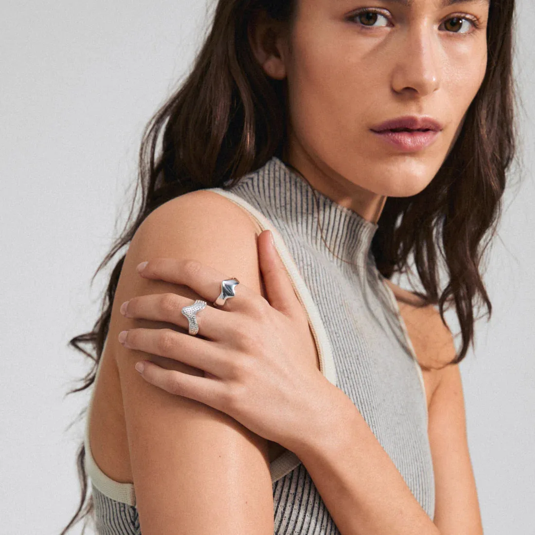 Connect Silver Plated Crystal Ring Set sold by Silver Lotus product image thumbnail 2