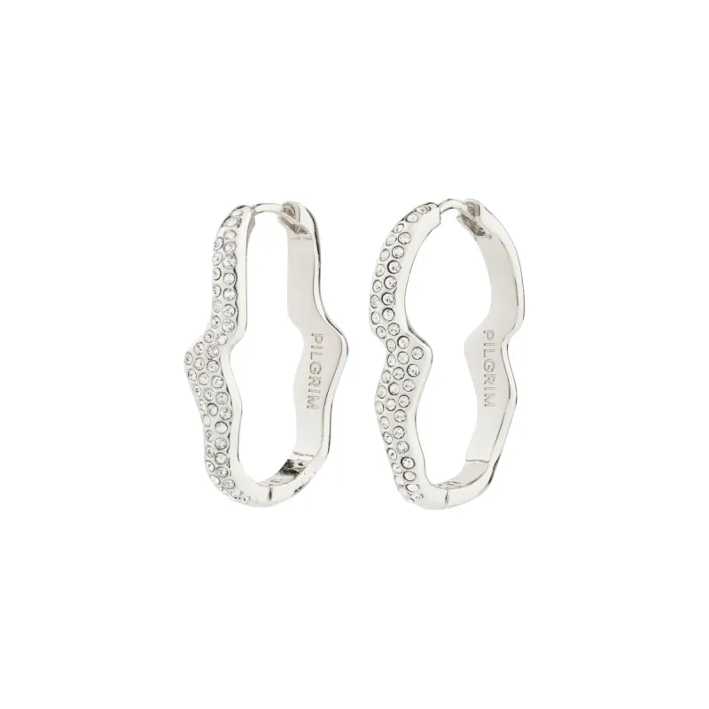 Connect Silver Plated Crystal Hoops sold by Silver Lotus