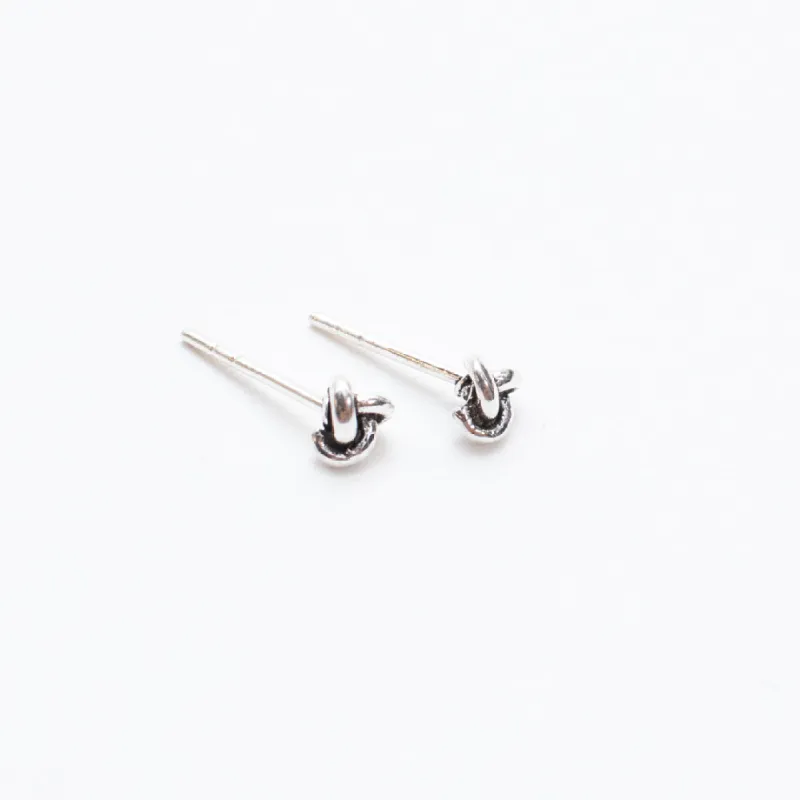 Silver Twisted Knot Studs sold by Silver Lotus