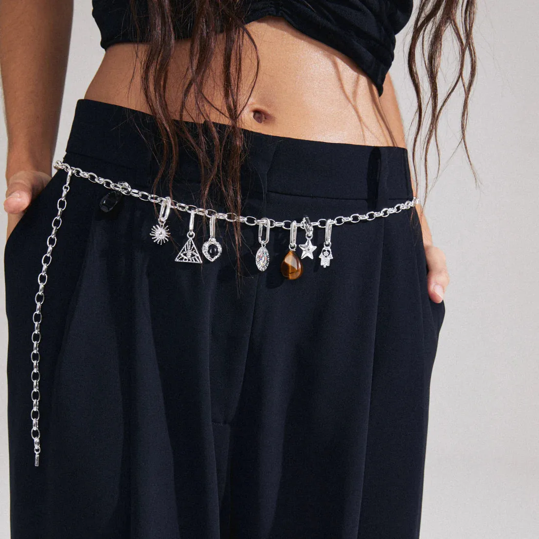 Charm Silver Plated Chain Necklace sold by Silver Lotus product image thumbnail 4