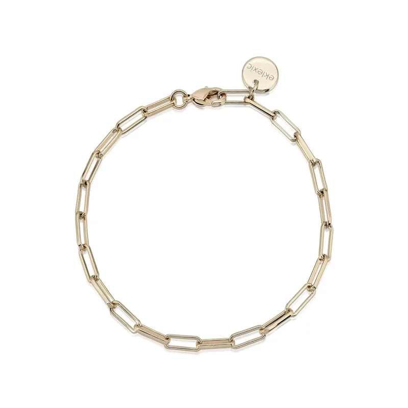 Gold Plated Elongated Link Chain Bracelet sold by Silver Lotus