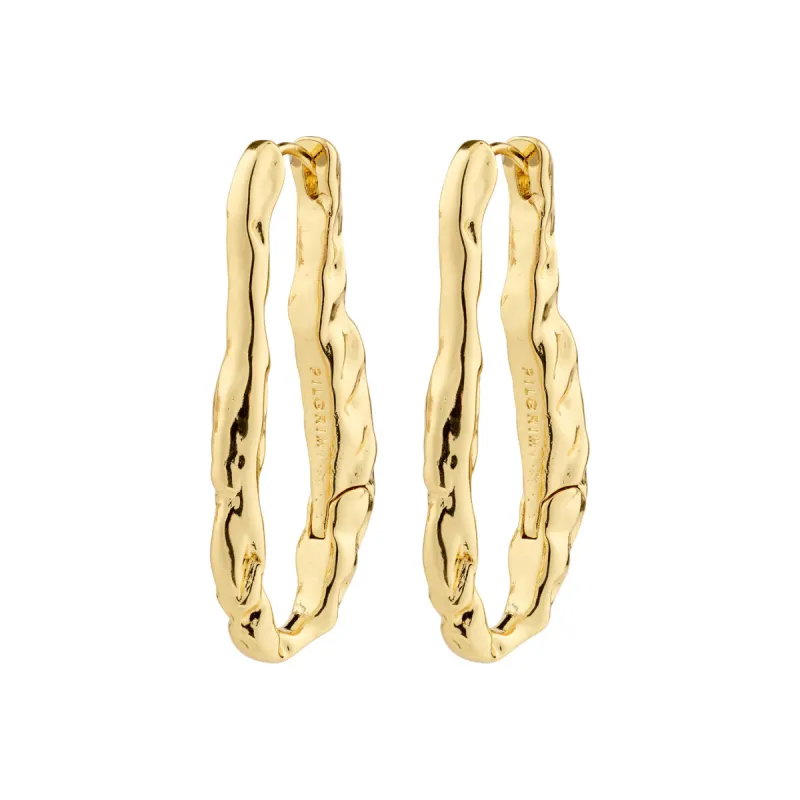 Believe Gold Plated Oval Hoops sold by Silver Lotus