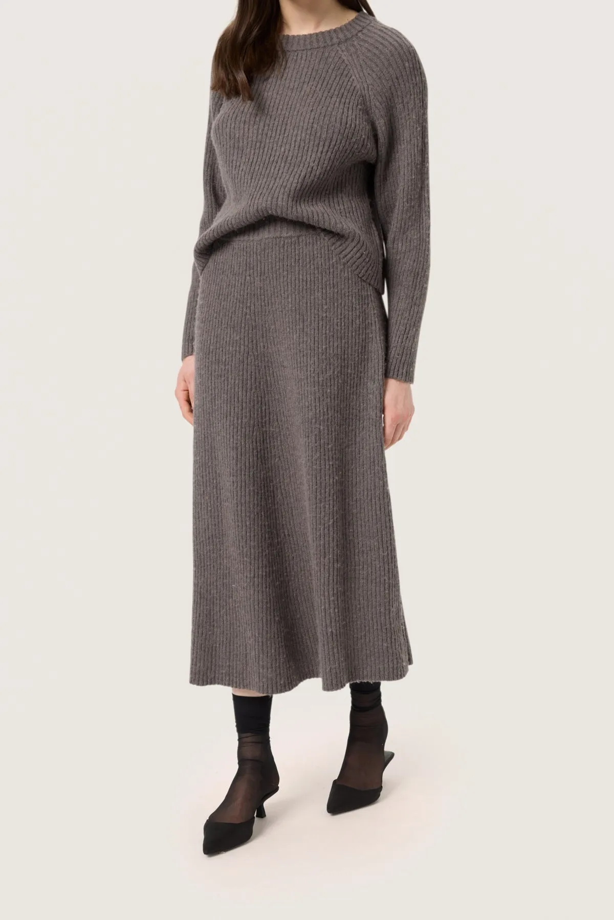 Ditta Long Grey Skirt sold by Silver Lotus