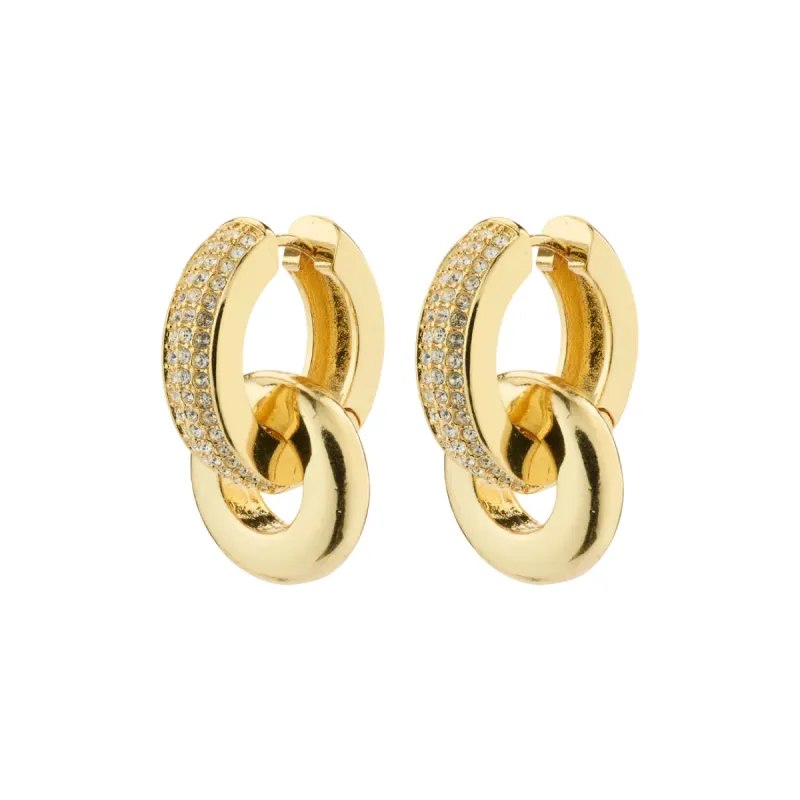 Learn Gold Plated Crystal Hoops sold by Silver Lotus