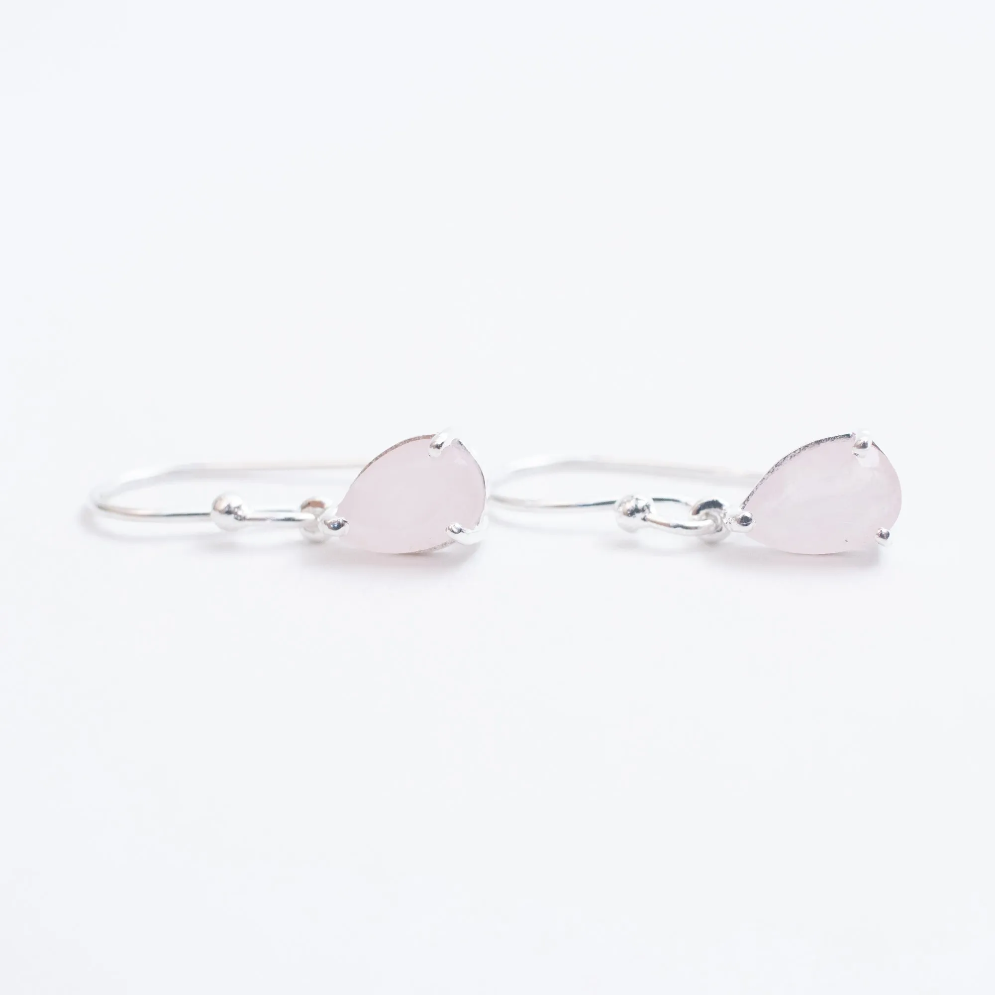 Rose Quartz Silver Teardrop Earrings sold by Silver Lotus product image thumbnail 2