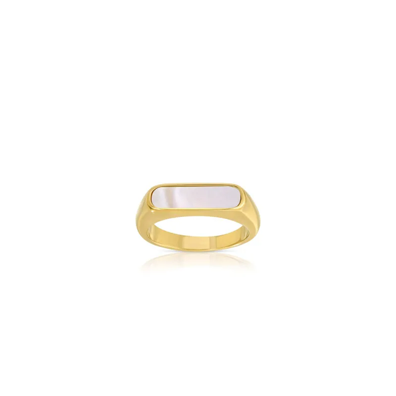 White Pearl Page Ring sold by Silver Lotus