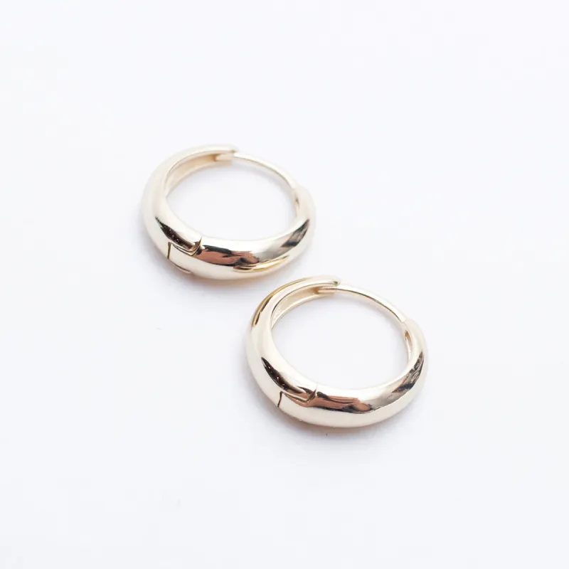 Gold Large Plain Dome Huggies sold by Silver Lotus