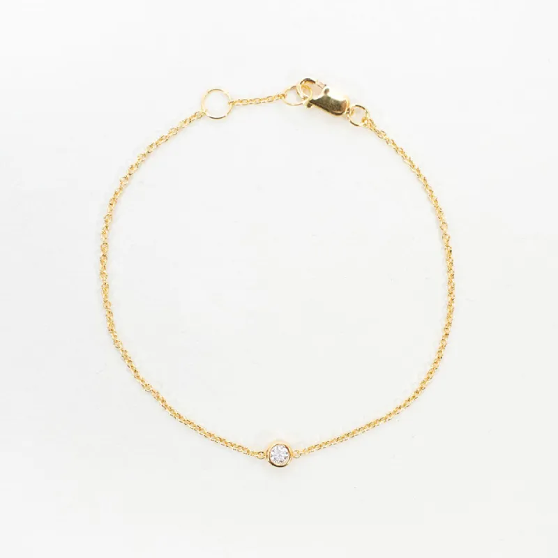 4mm Gold Vermeil Crystal Solitaire Bracelet sold by Silver Lotus