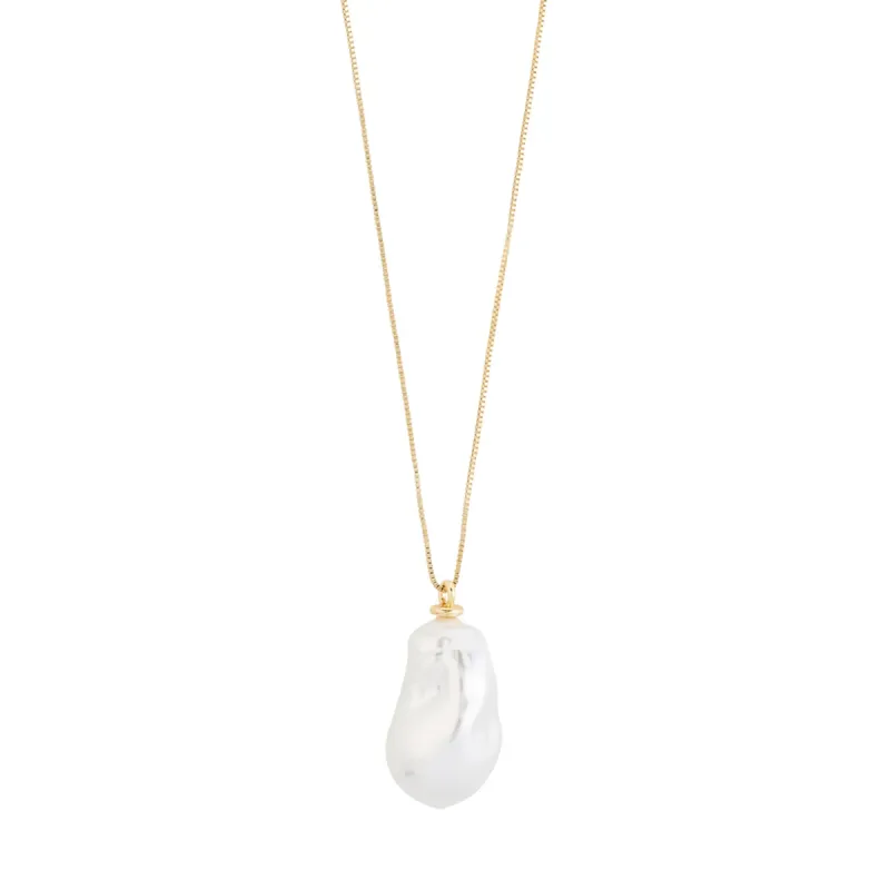 Sky Gold Plated Pearl Necklace sold by Silver Lotus