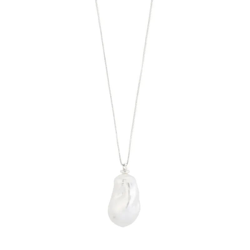 Sky Silver Plated Pearl Necklace sold by Silver Lotus