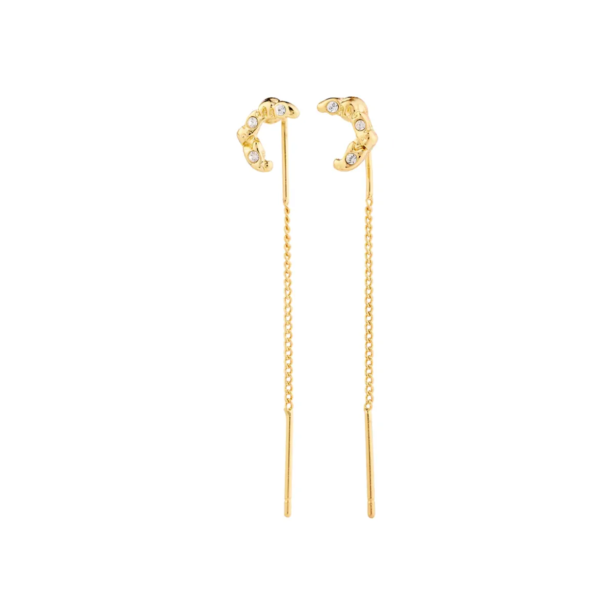 Kora Gold Plated Moon Chain Earrings sold by Silver Lotus